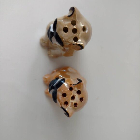 Vintage Lustreware Dog Salt & Pepper Shaker Set Ceramic Porcelain Germany - Picture 7 of 10